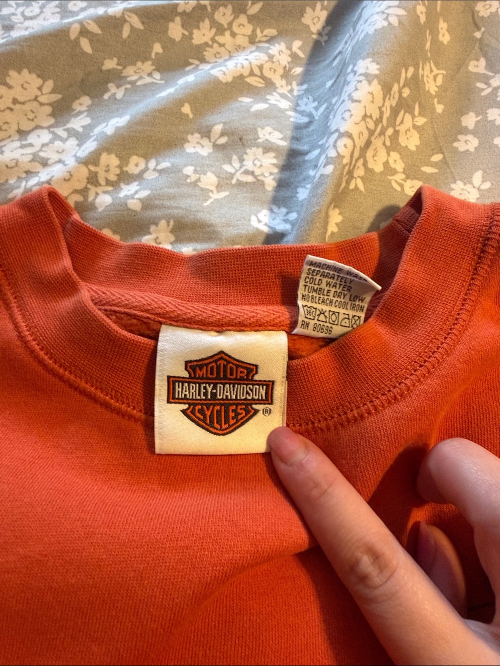 Harley-Davidson Men's Rust Orange Crewneck Sweatshirt - Picture 3 of 6